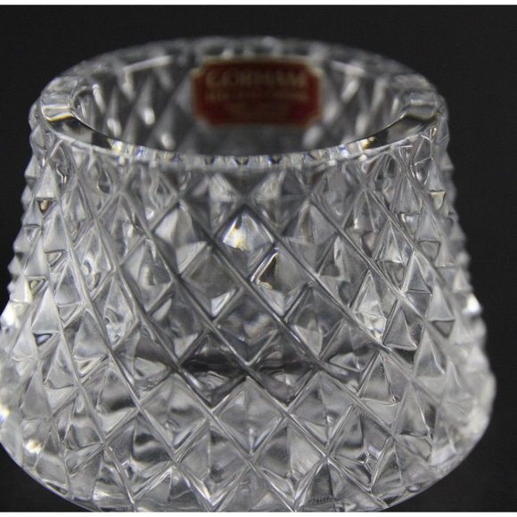 Gorham FULL LEAD CRYSTAL CANDLE HOLDERS Hand Crafted in Yugoslavia Hand Cut ANB - Picture 6 of 12